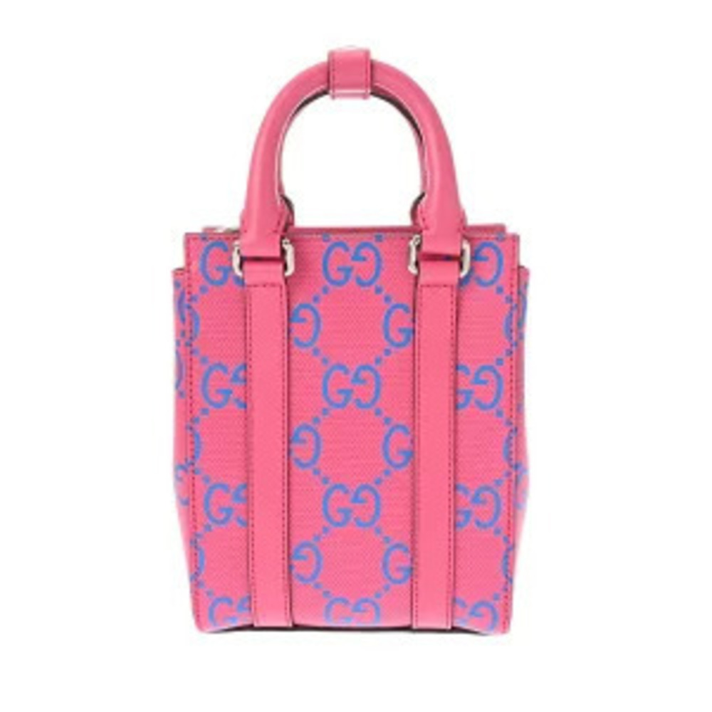Gucci GG Embossed Tote Bag Pink Leather Handbag